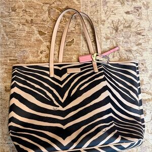 Coach Black and Cream Zebra Shoulder Bag